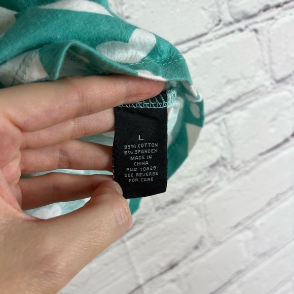 Worn once rue 21 Teal and White Heart Tank Top - Picture 4 of 4